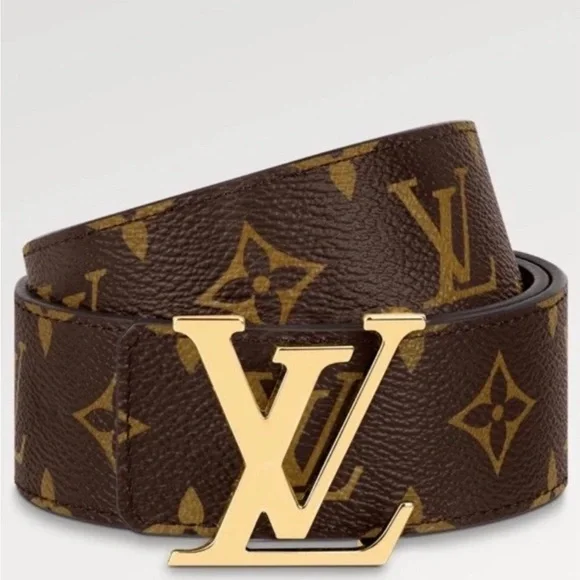 Louis Vuitton Initials 40mm Reversible Belt Monogram/Brown Size 95 (38) M0323 - Picture 3 of 6